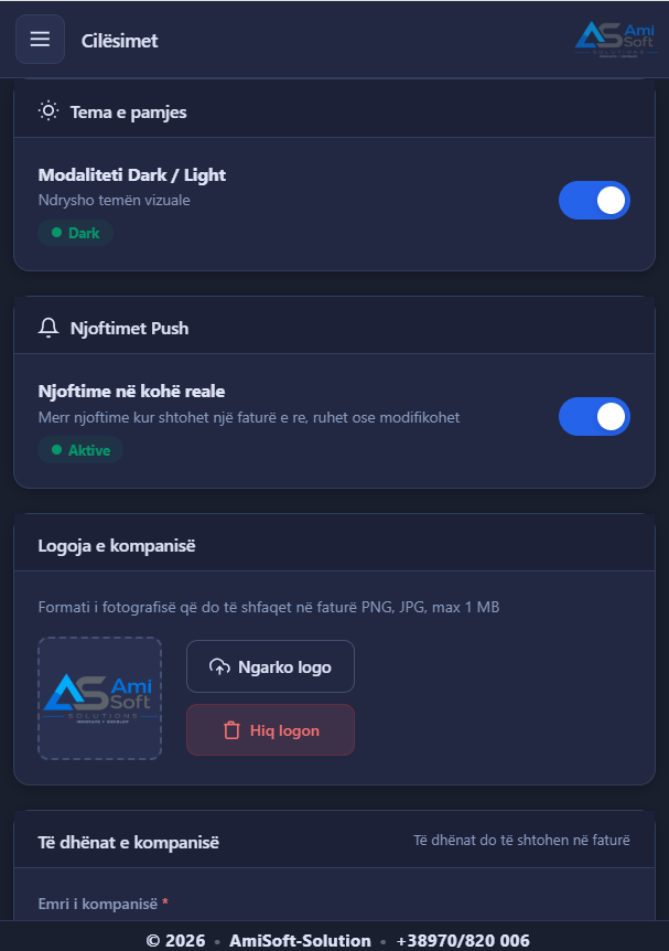 AmiStore mobile form