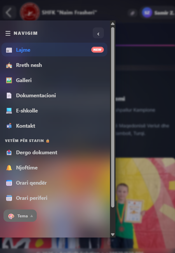 EduConnect mobile menu